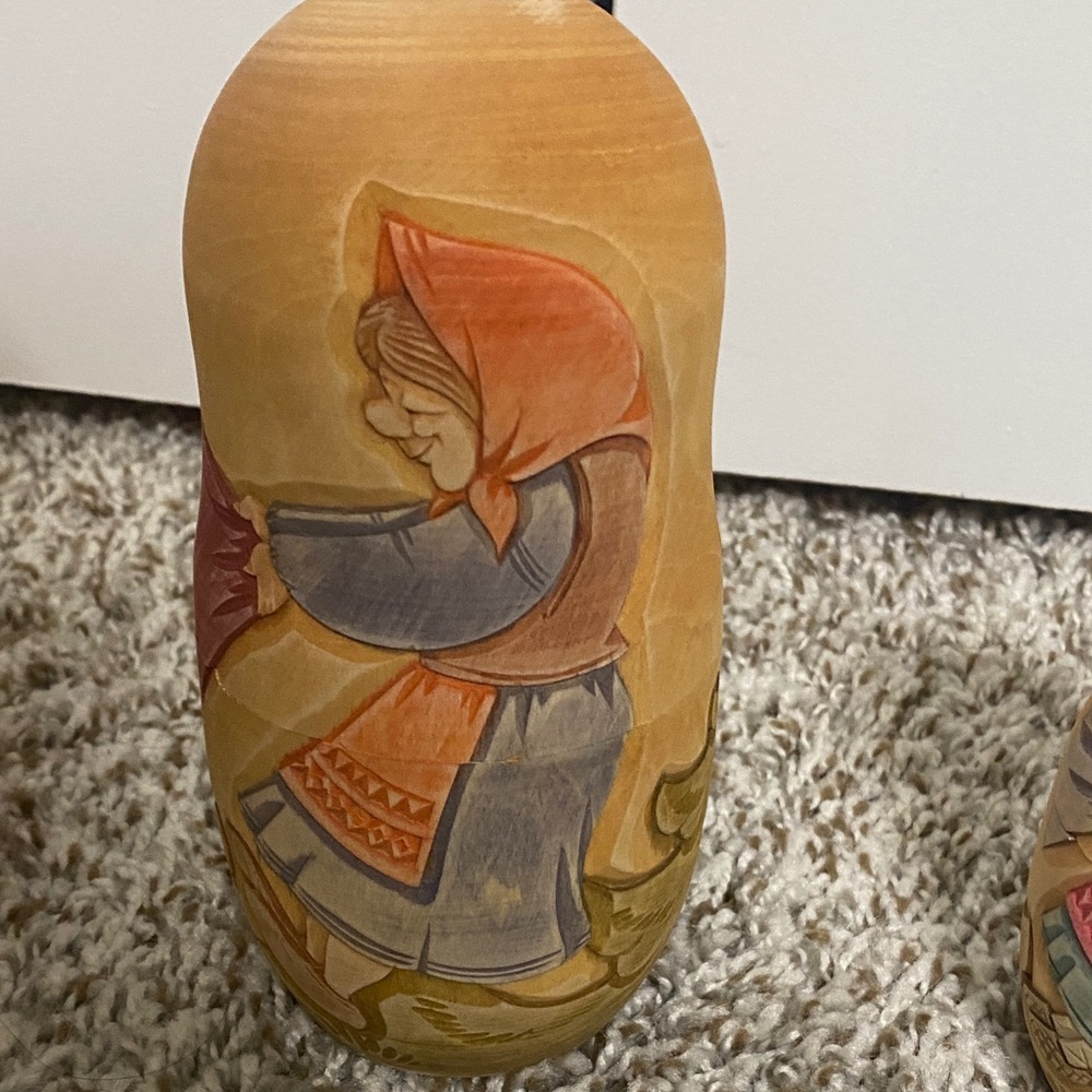 Hand-Painted Wooden Nesting Doll - Picture 5 of 9